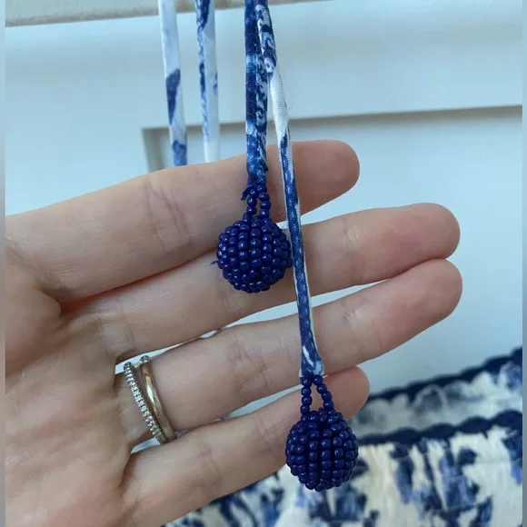 Farm Rio Blue and White Maxi Scarf Dress - Picture 5 of 10